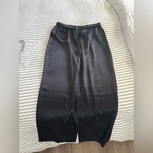 Reformation Black Satin Trousers